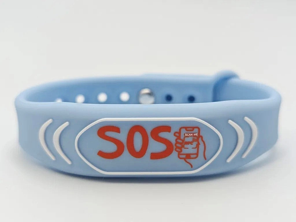 BACK2HOME SOS Armband für Kinder Armbandfarbe Blau