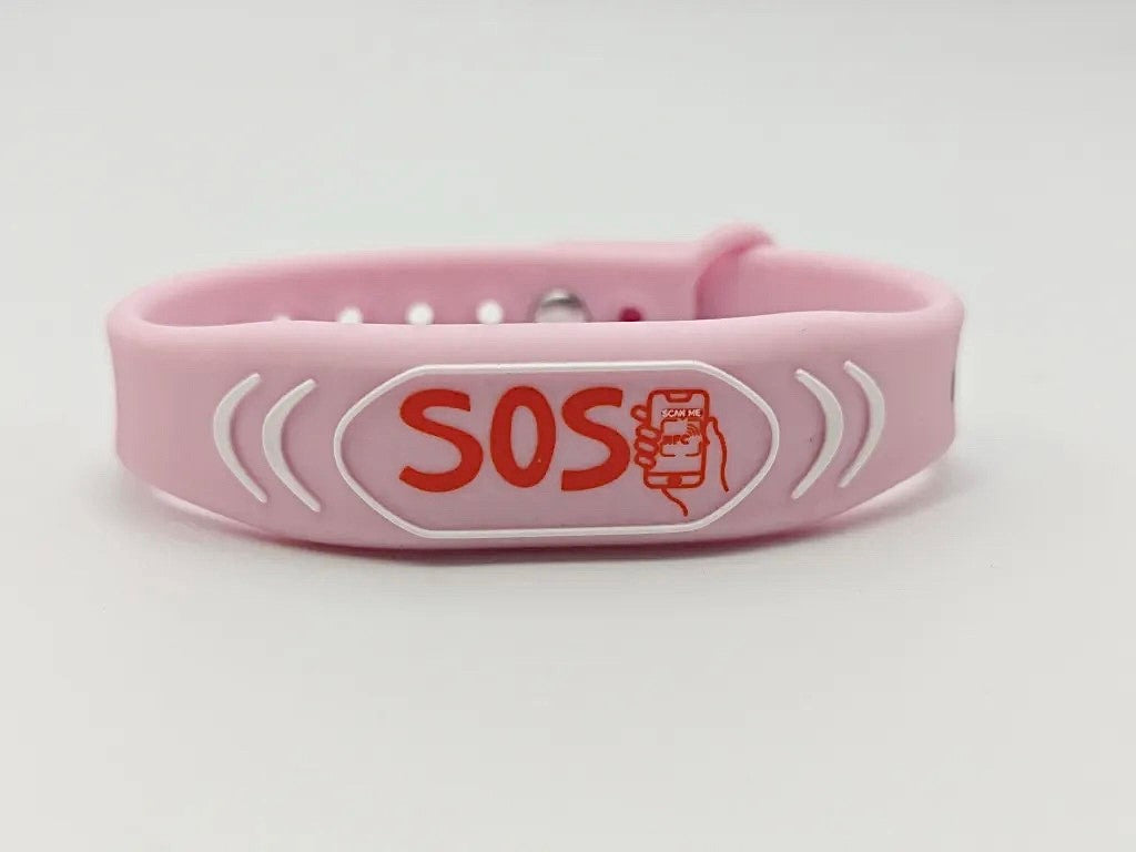 BACK2HOME SOS Armband für Kinder Armbandfarbe Rosa