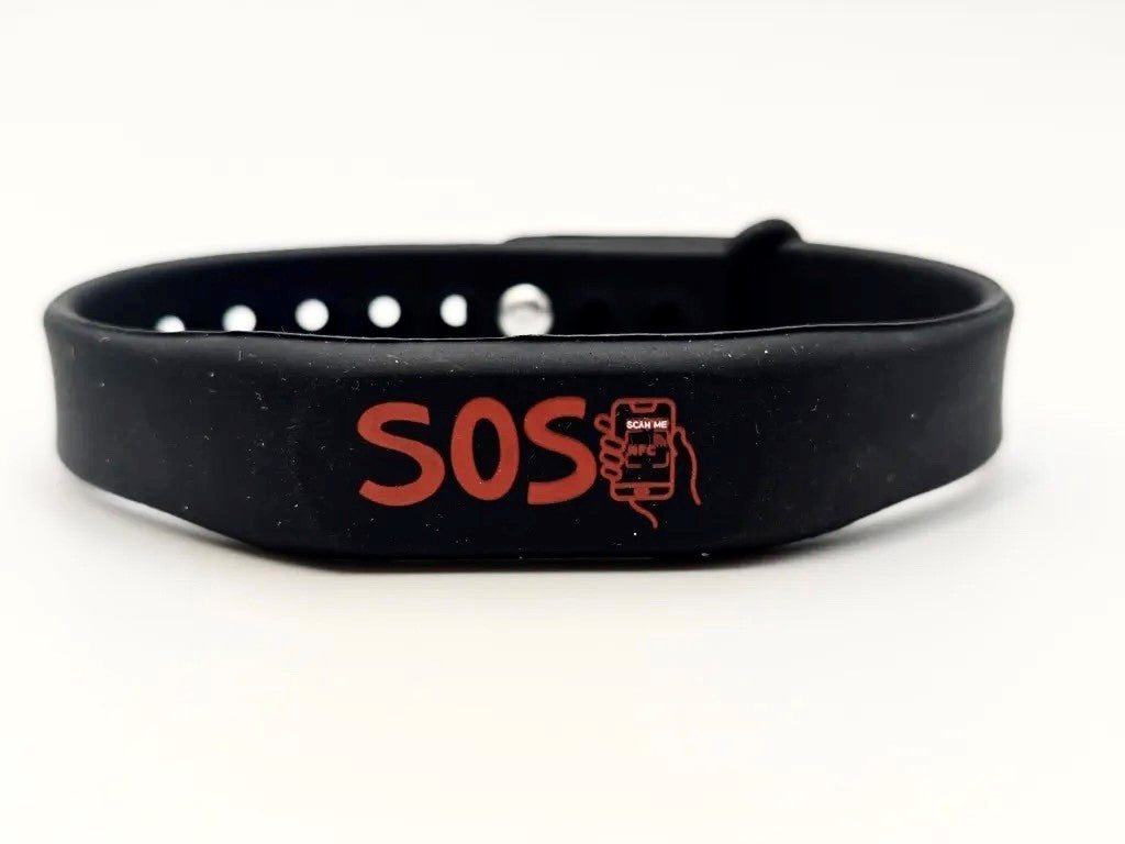 BACK2HOME SOS Armband für Erwachsene Armbandfarbe Schwarz