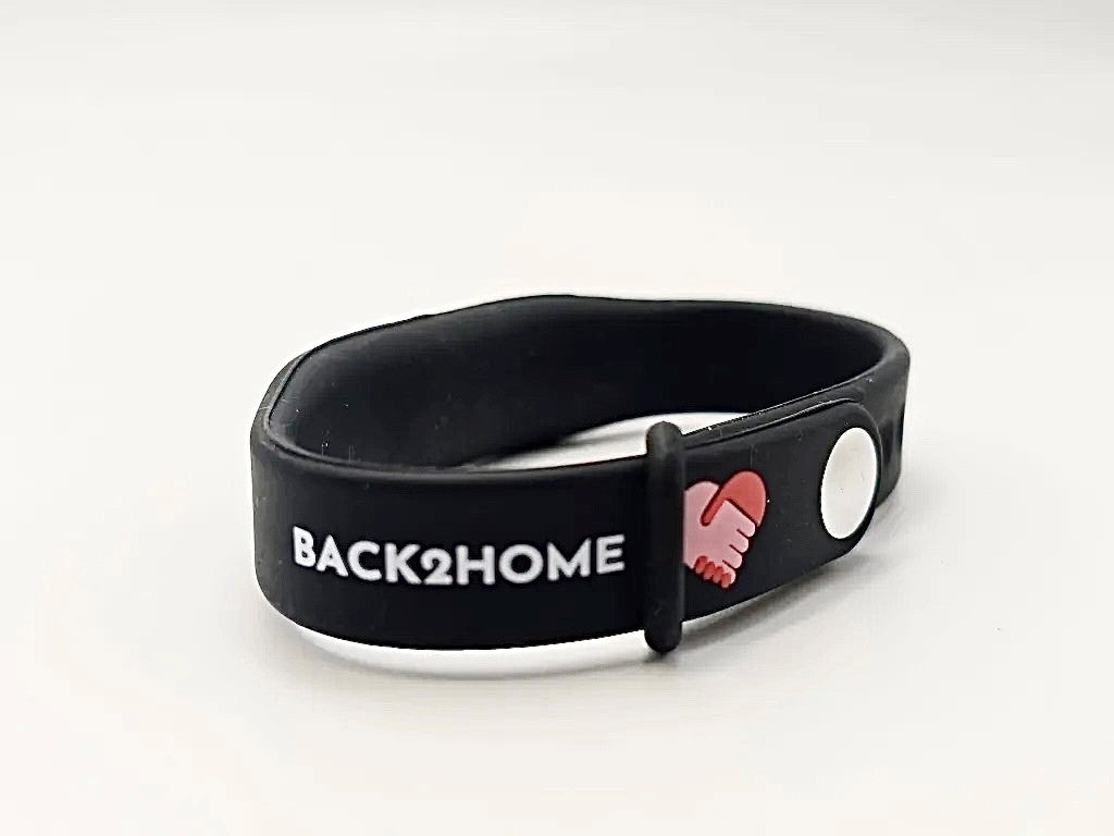 BACK2HOME SOS Armband für Erwachsene Armbandfarbe Schwarz